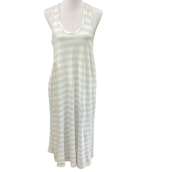 NWT The Great. Striped Swing Tank Dress SZ S 1 Blue Cream - Picture 2 of 8